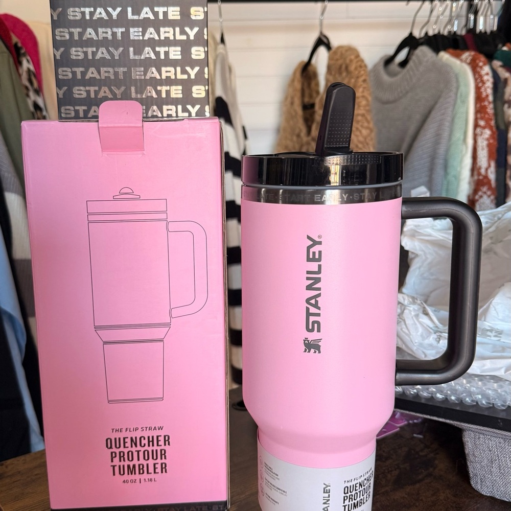 SOLD OUT - The Messi Stanley in GOAT Pink Quencher ProTour Tumbler with Handle